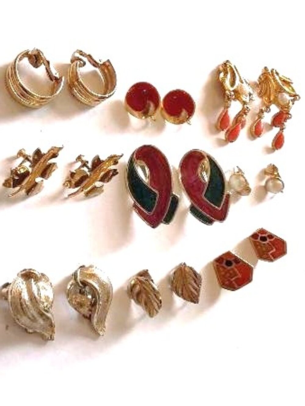 9 Vintage Clip-on/Screw back earrings